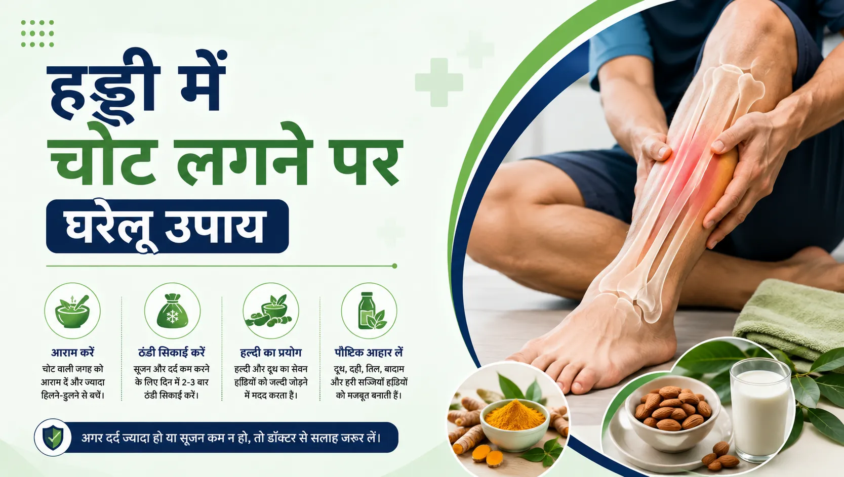 हड्डी में चोट लगने पर घरेलू उपाय